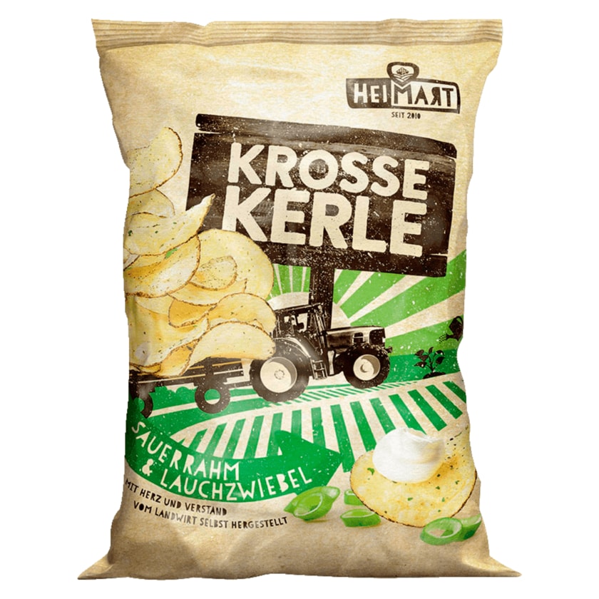 HeiMart Krosse Kerle Chips Sauerrahm & Lauchzwiebel 115g